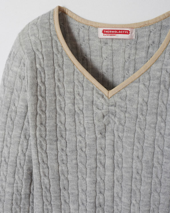 Pull Thermolactyl fille, maille torsadée