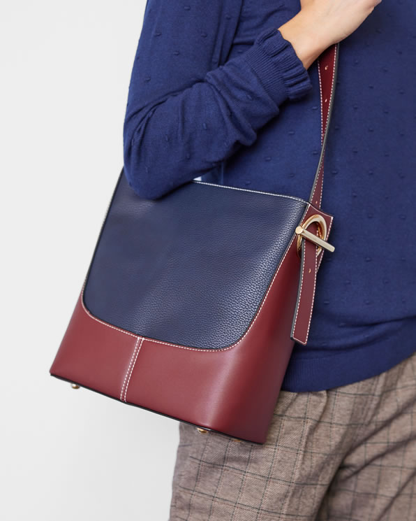 Sac forme seau bicolore