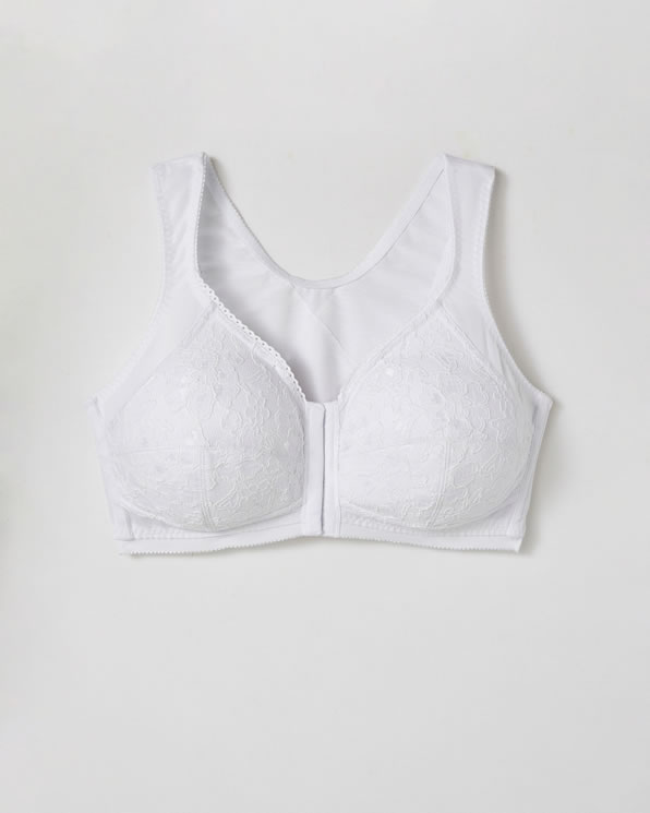 Soutien-gorge ouvert devant, dos droit, sans armatures