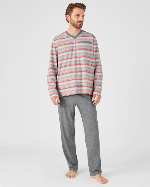 Pyjama maille jersey coton rayée