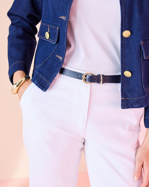 Ceinture fine croûte de cuir