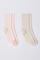 Lot de 2 paires de chaussettes maille côtelée coton biologique*