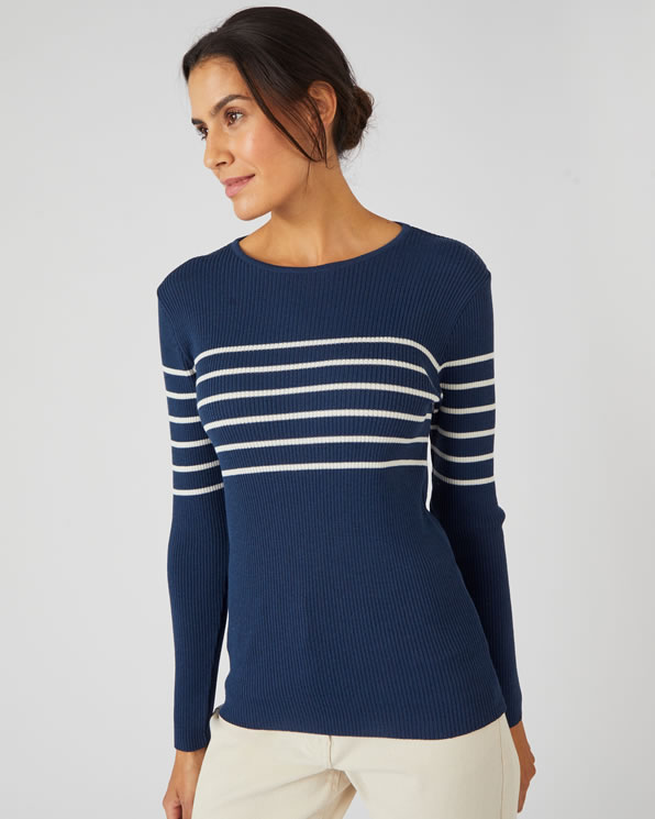 Pull en maille côtelée