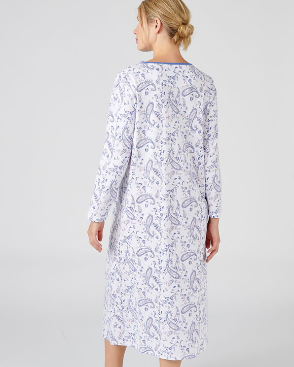 Chemise de nuit en pur coton peigné