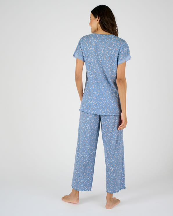 Pyjama 7/8ème en maille pointelle