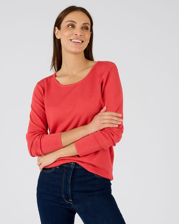 Pull maille fine uni ou imprimé