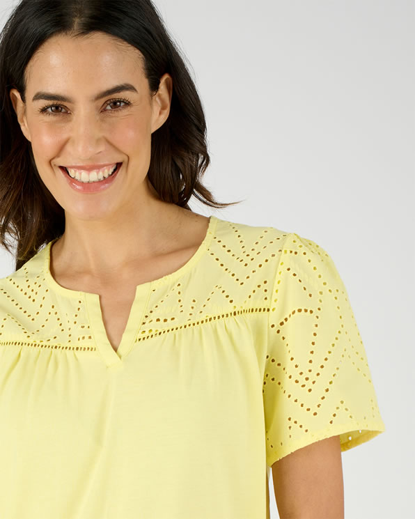T-shirt broderie anglaise pur coton