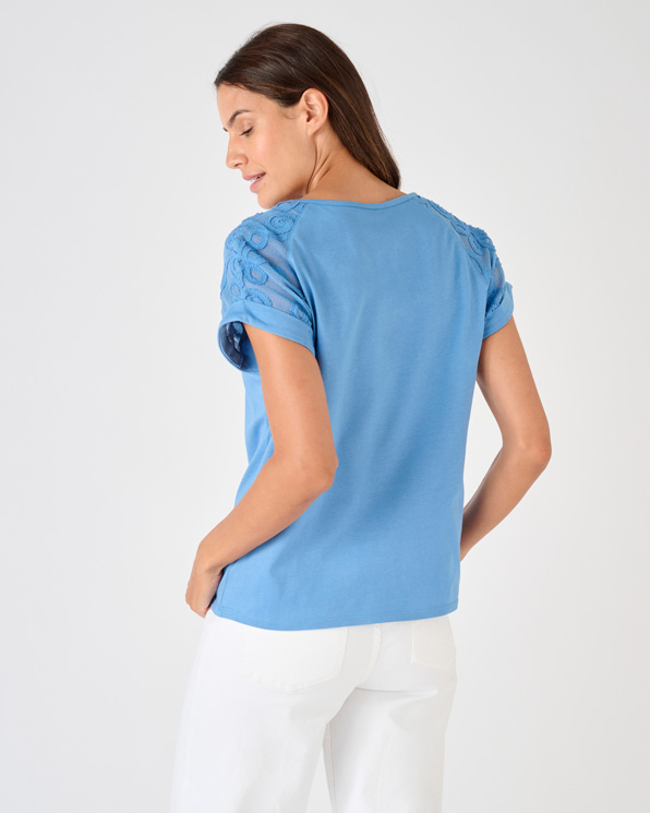 T-shirt bi-matière manches T