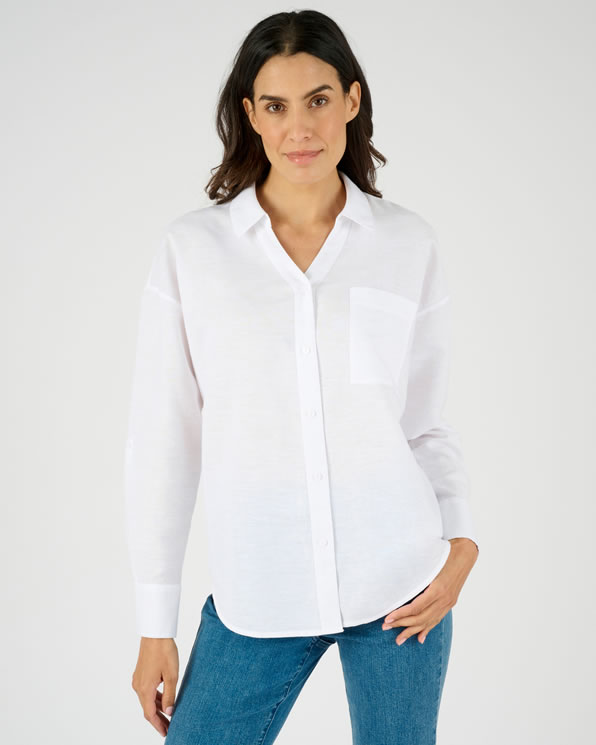 Chemise mélange lin et coton