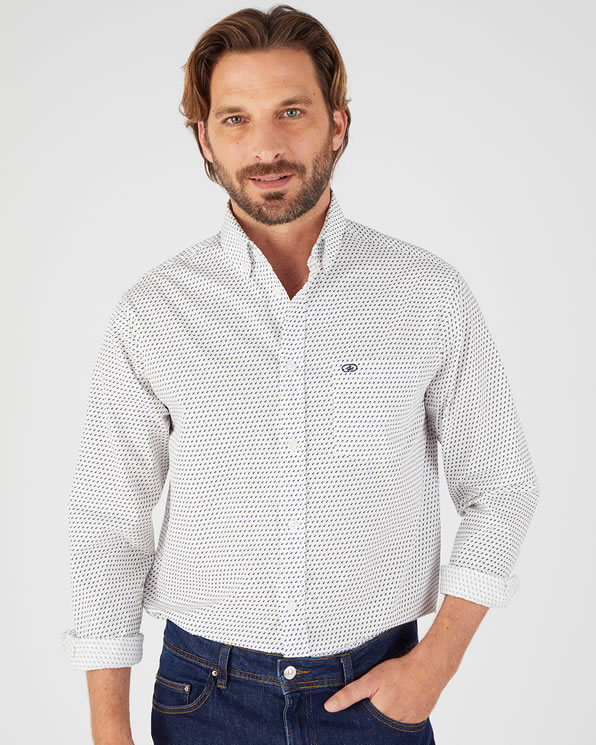 Chemise à motifs popeline pur coton