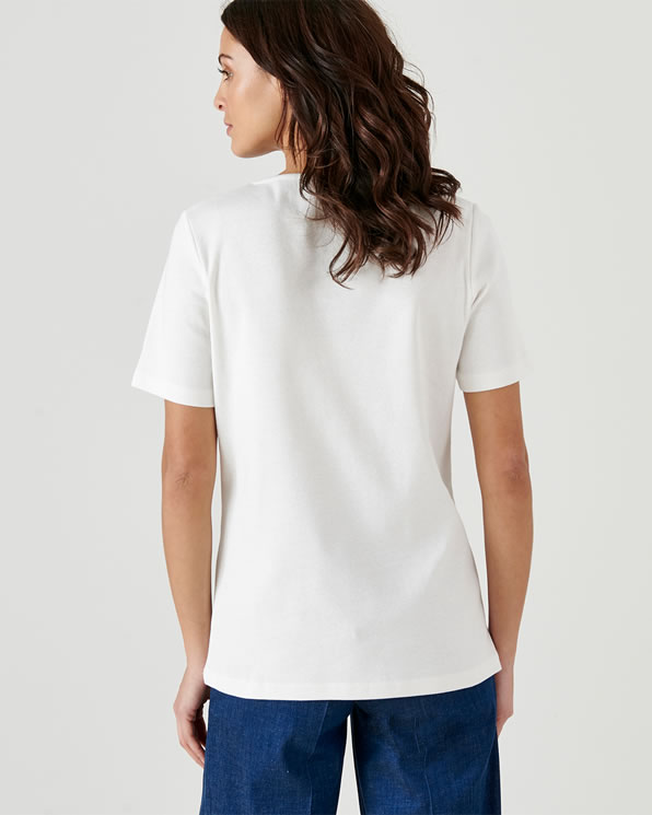 T-shirt fine côte pur coton