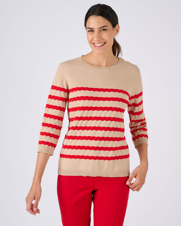 Pull marinière rayures fantaisies