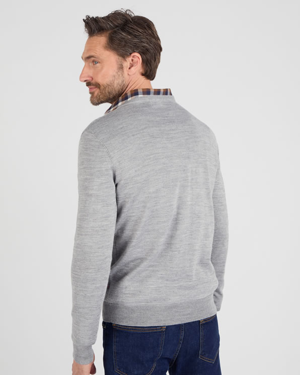 Pull classique encolure V avec laine