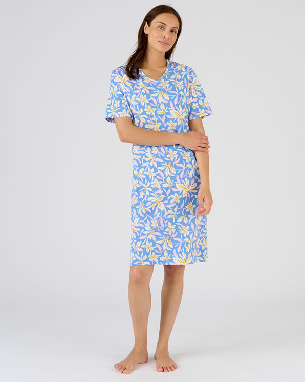 Chemise de nuit maille jersey pur coton peigné
