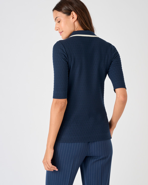 T-shirt maille pointelle, uni ou rayé
