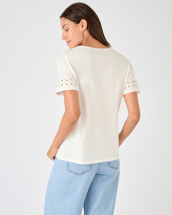 T-shirt détails fantaisie pur coton