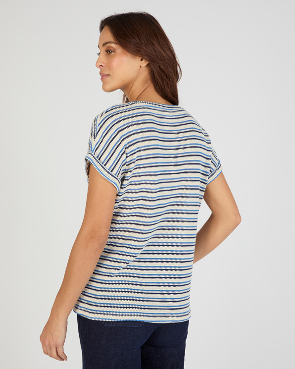 T-shirt maille jacquard rayée