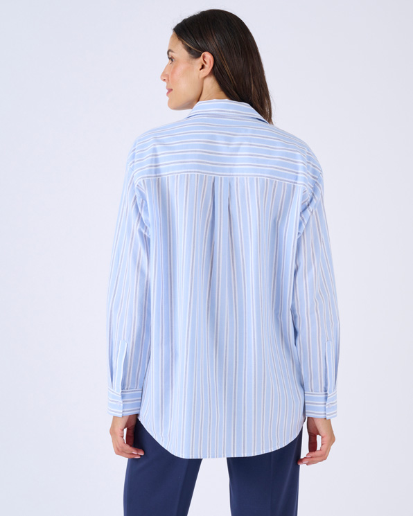 Chemisier rayé en popeline