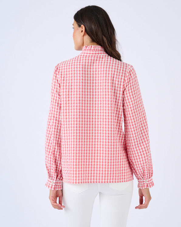 Chemisier effet gaufré à petits carreaux