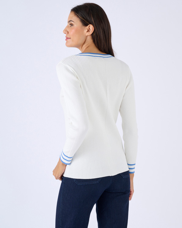 Pull côtes plates fantaisie