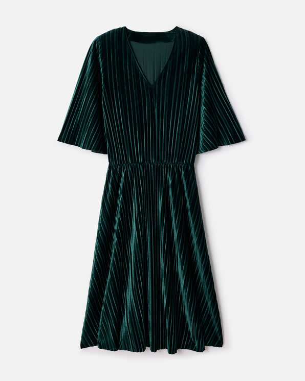 Robe en velours plissé