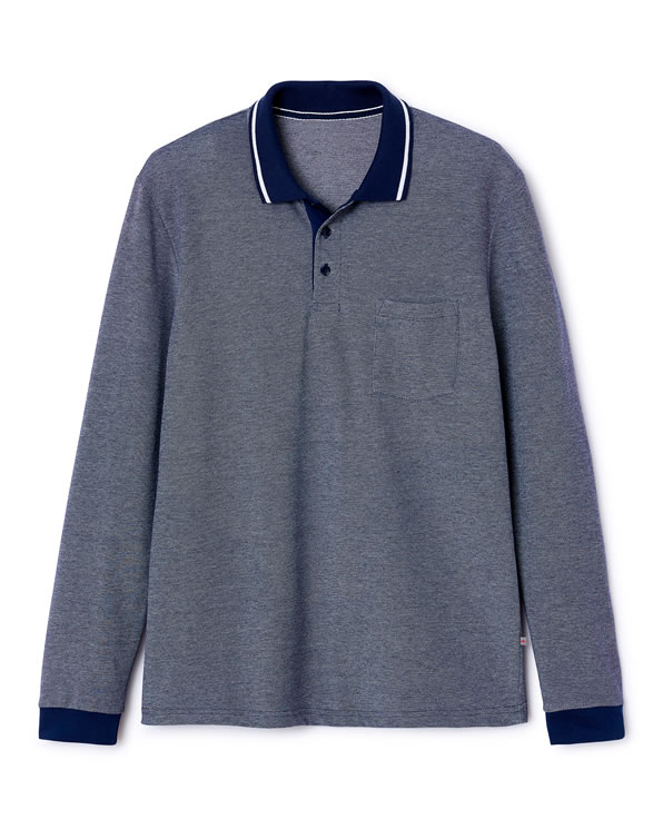 Polo manches longues en maille piquée