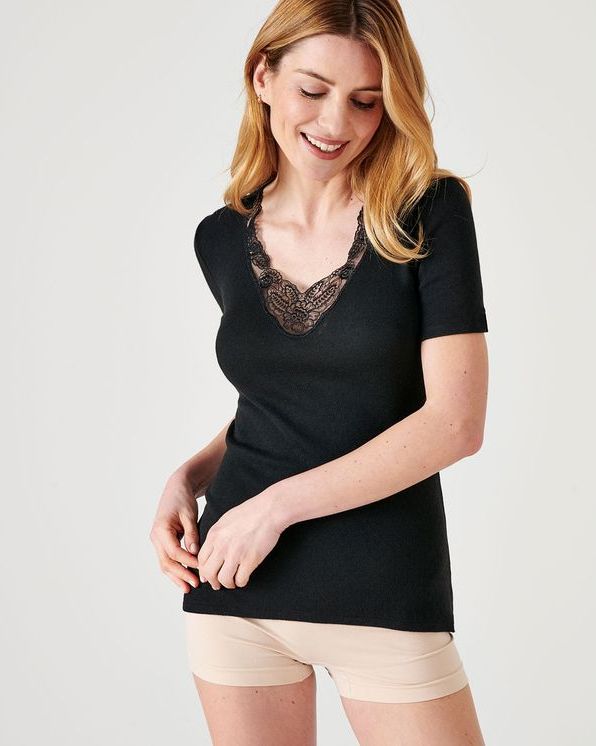 T-shirt manches courtes, maille ajourée Thermolactyl