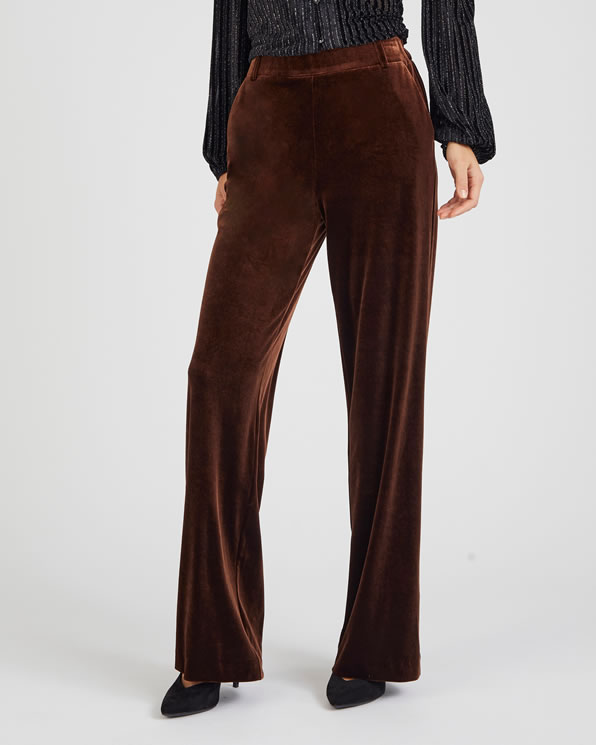 Pantalon large en velours stretch
