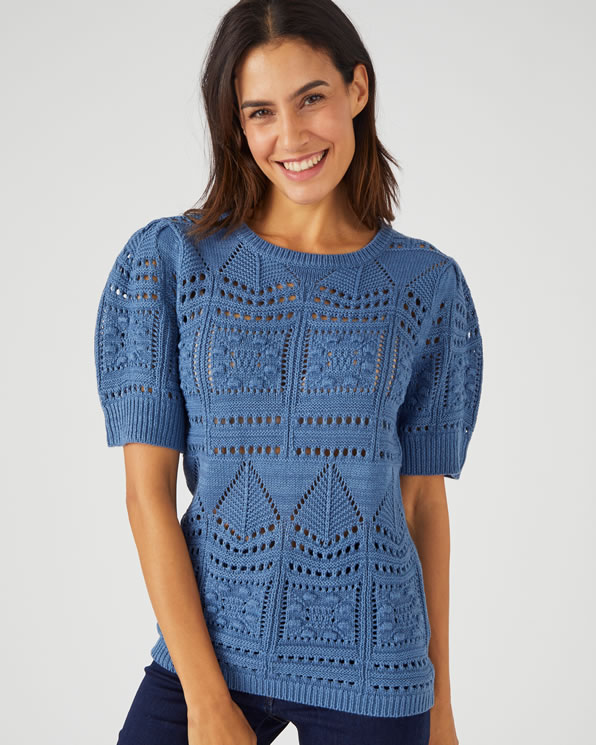 Pull maille ajourée
