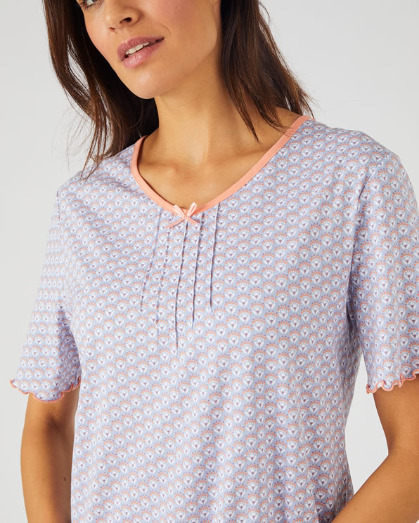 Lot de 2 chemises de nuit jersey pur coton peigné