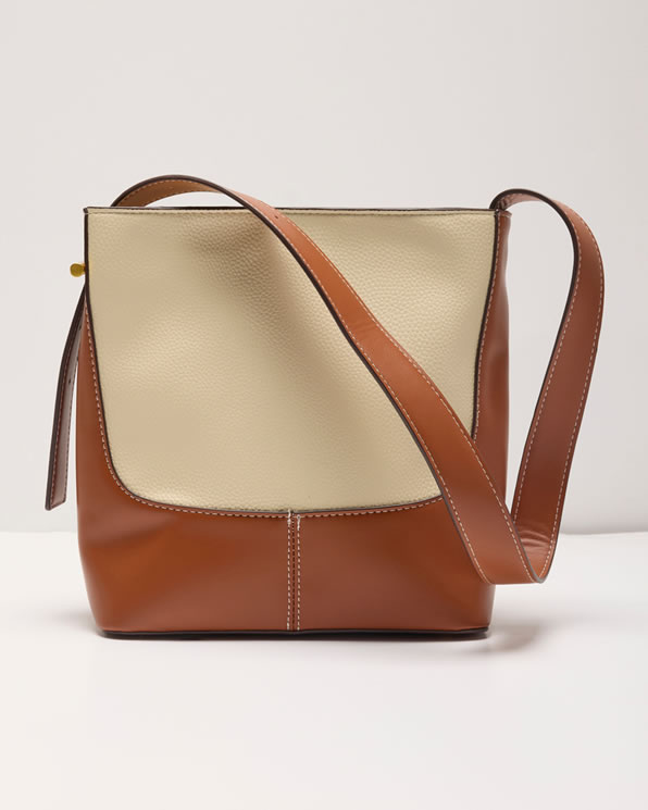 Sac forme seau bicolore