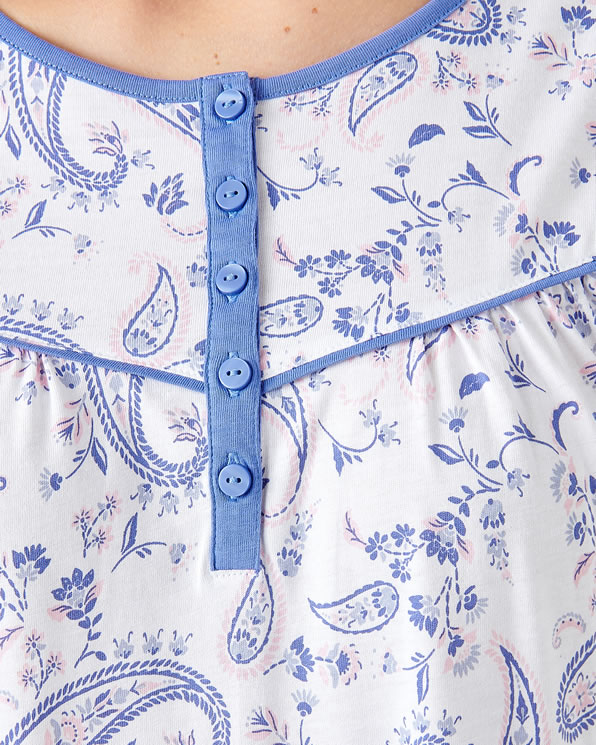 Chemise de nuit en pur coton peigné
