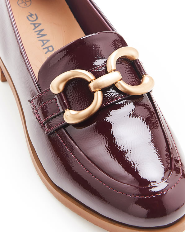 Mocassins avec chaînette coloris argenté