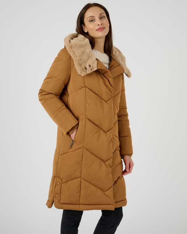 Parka longue, large col, doublée Thermolactyl
