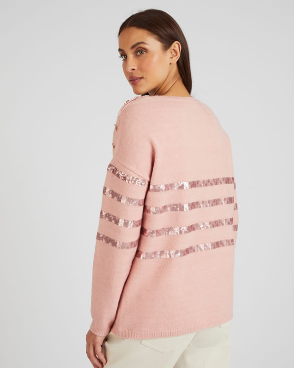 Pull rayé à sequins Thermolactyl