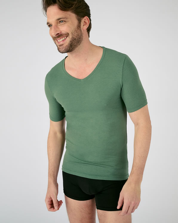 T-shirt manches courtes col V Thermolactyl Sensitive