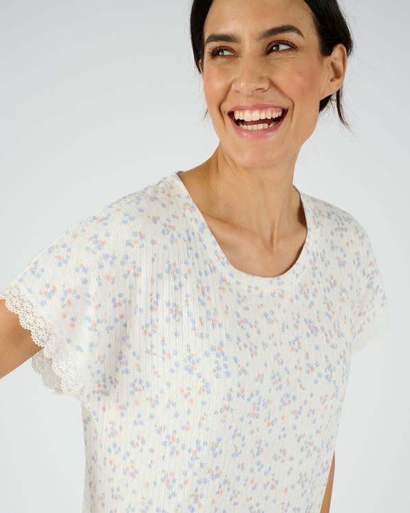 Chemise de nuit en maille pointelle