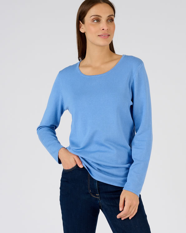 Pull maille fine uni ou imprimé
