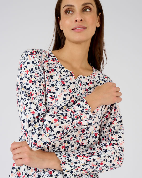T-shirt maille chaude fleurie