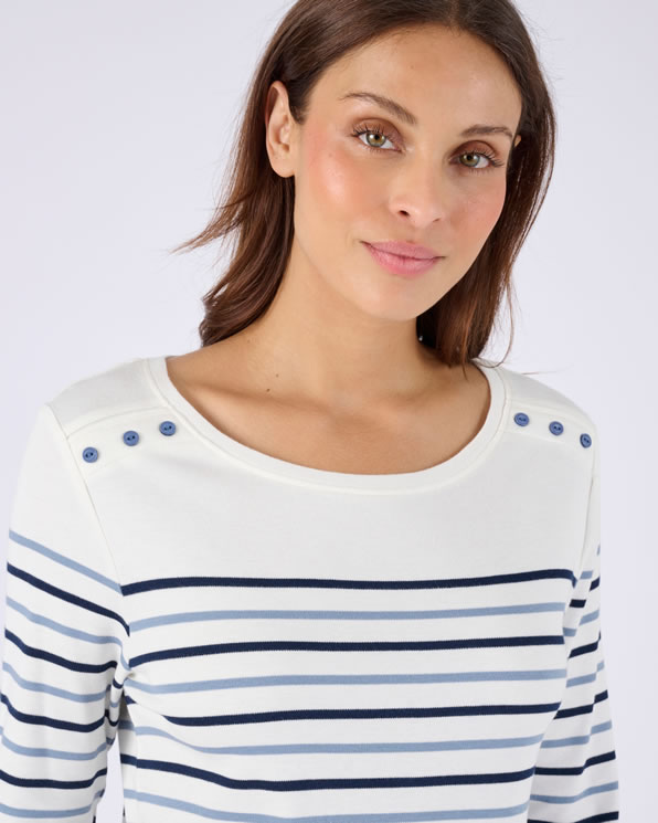 T-shirt rayé maille interlock