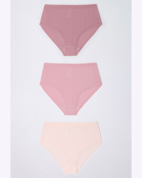 Lot de 3 culottes maxi maille pointelle