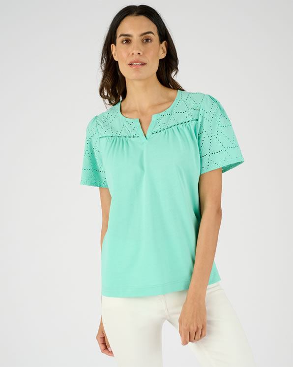 T-shirt broderie anglaise pur coton