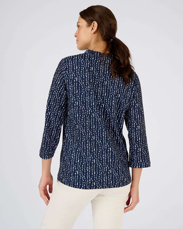 Top maille reliéfée imprimée