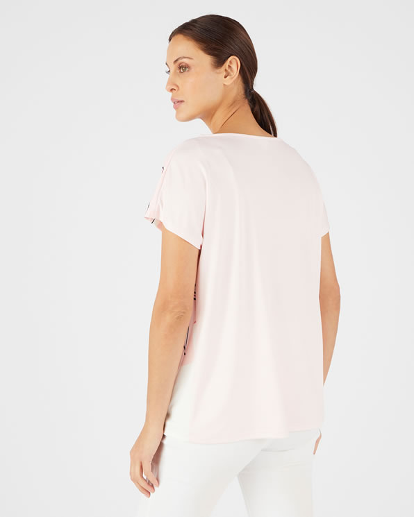 T-shirt crêpe imprimé fleuri devant