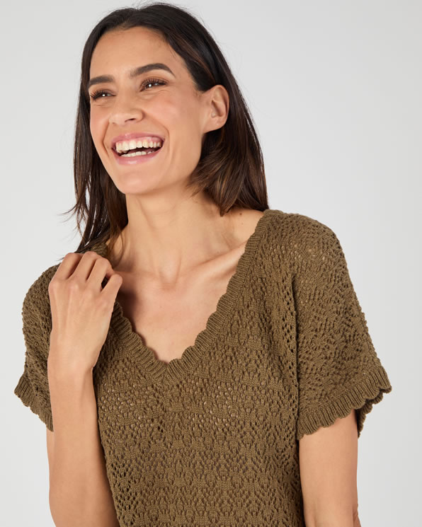 Pull en maille pointelle