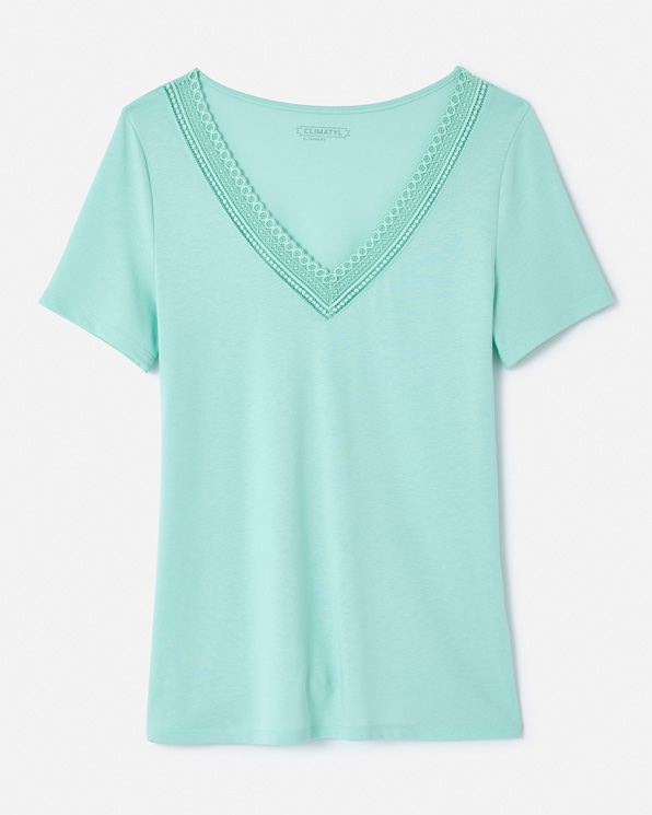 T-shirt Climatyl col dentelle