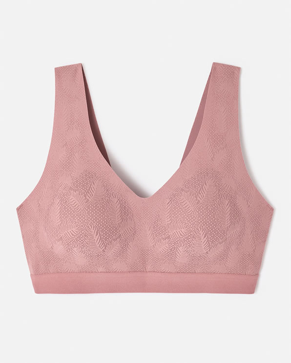 Soutien-gorge brassière effet fine dentelle, sans armatures