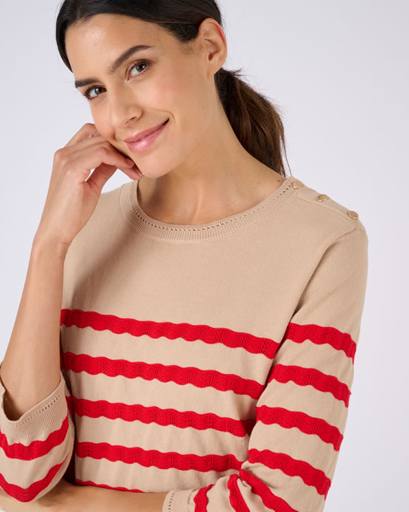 Pull marinière rayures fantaisies
