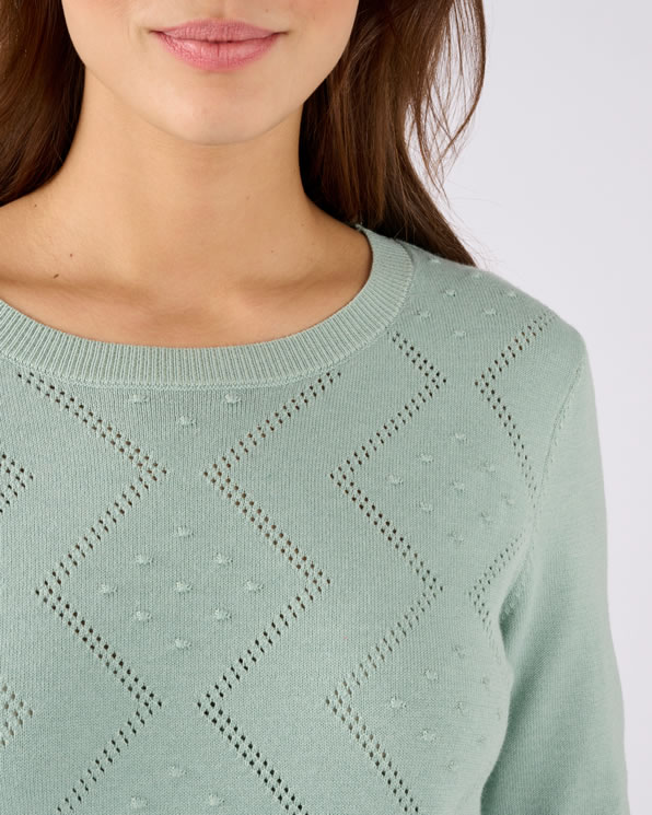 Pull points en relief et jeu d'ajourés