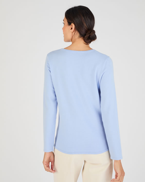 Pull maille fine uni ou imprimé